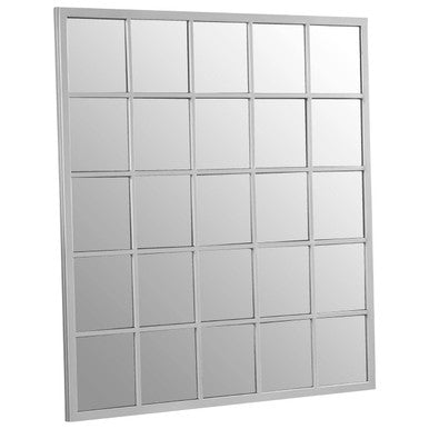 Silver Grid Frame Wall Mirror | Descartes