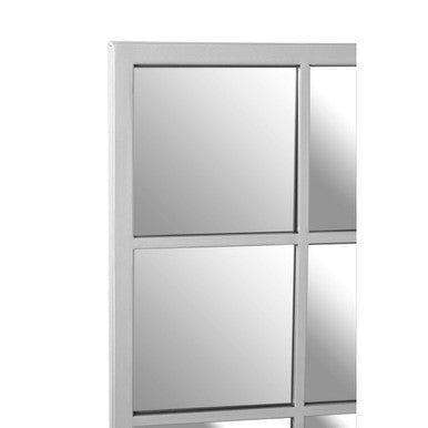 Silver Grid Frame Wall Mirror | Descartes
