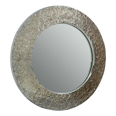 Akola Nickle Finish Round Wall Mirror