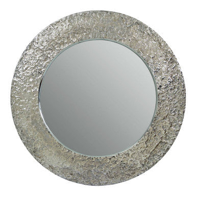 Akola Nickle Finish Round Wall Mirror