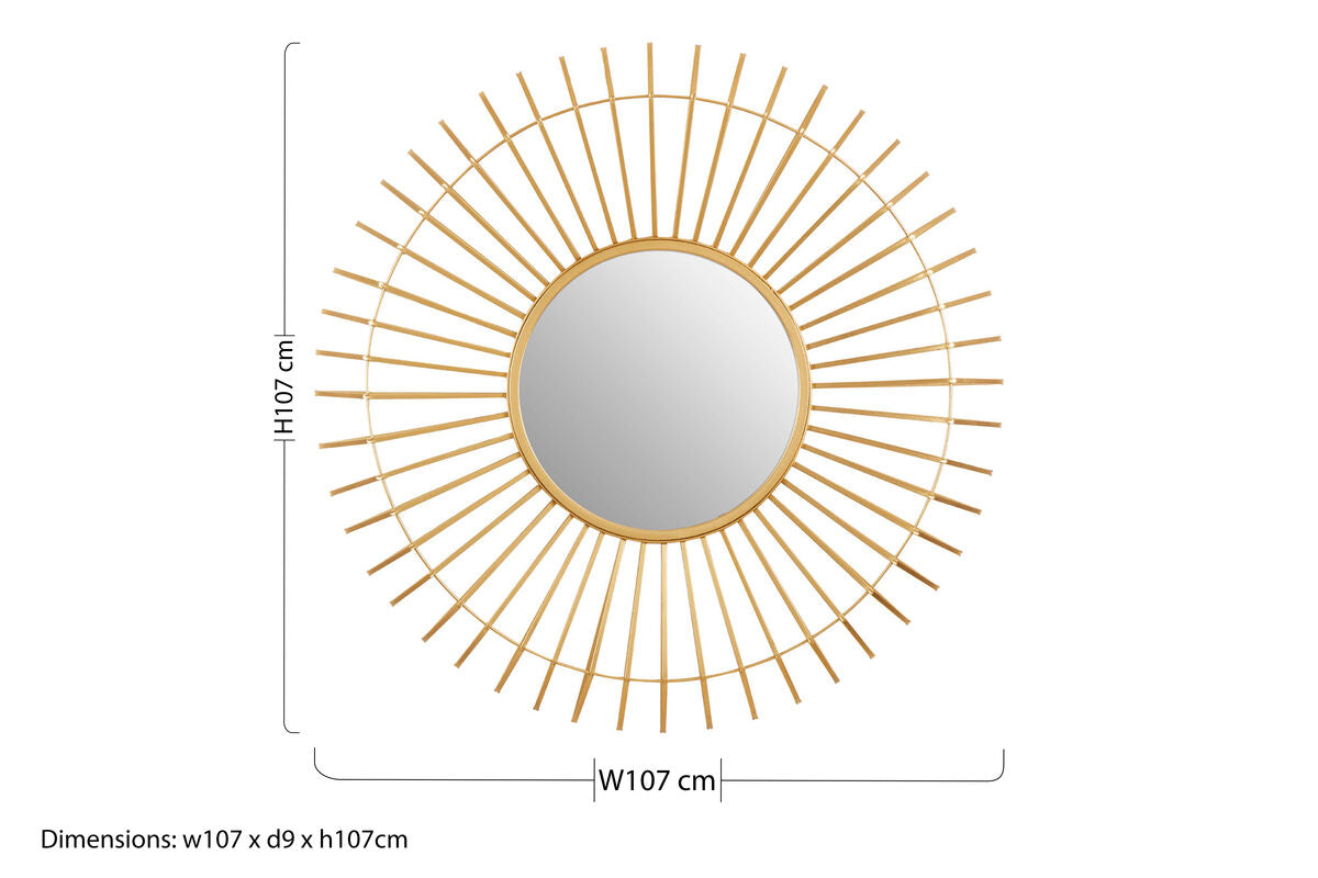 Beauly Round Gold Wall Mirror