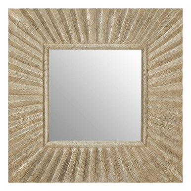 Square Wall Mirror with Textured Silver Frame | Fusion