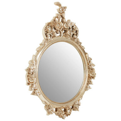 Marseille Champagne Finish Round Wall Mirror