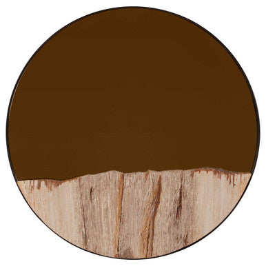 Petrified Wood Tile Small Round Mirror | Relic