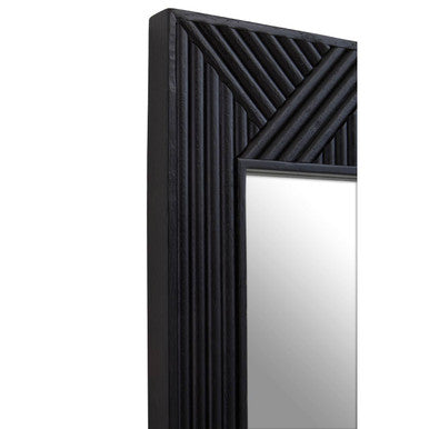 Jakara Black Finish Wooden Wall Mirror