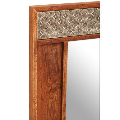 Boho Acacia Wood Wall Mirror