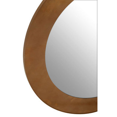 Grenoble Brushed Gold Round Wall Mirror