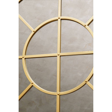 Descartes Gold Finish Round Wall Mirror