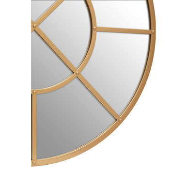 Descartes Gold Finish Round Wall Mirror