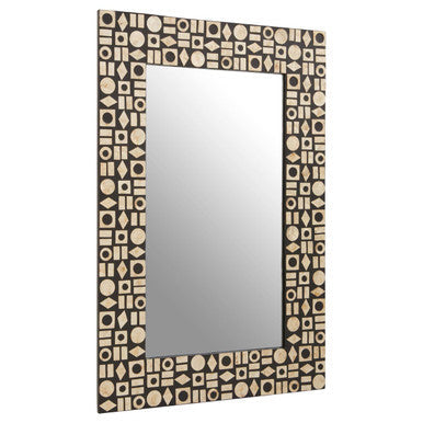 Black Wall Mirror with Shell Inlay | Palu