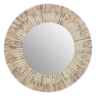 Palu Natural Shell Round Wall Mirror