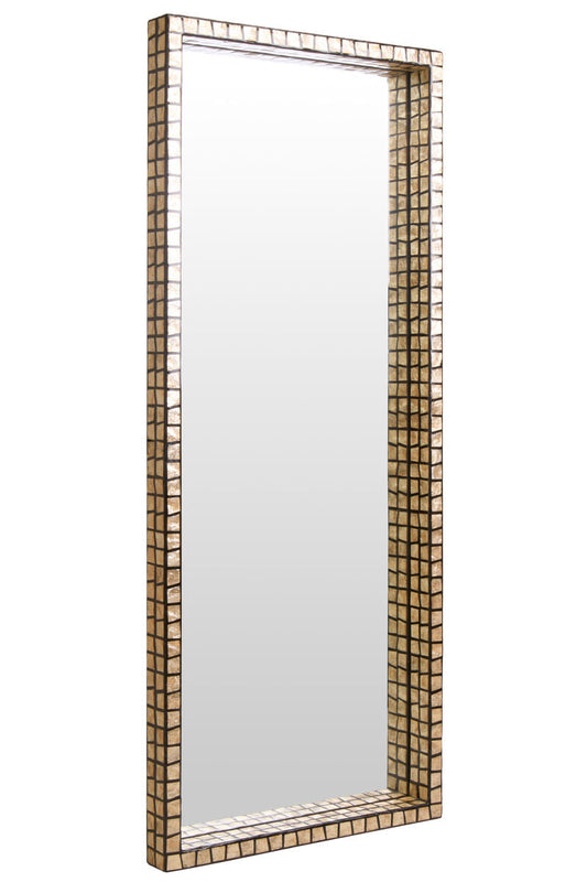 Tall Black Wall Mirror with Shell Inlay | Palu