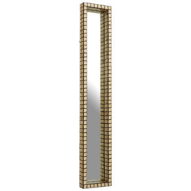 Tall Black Wall Mirror with Shell Inlay | Palu
