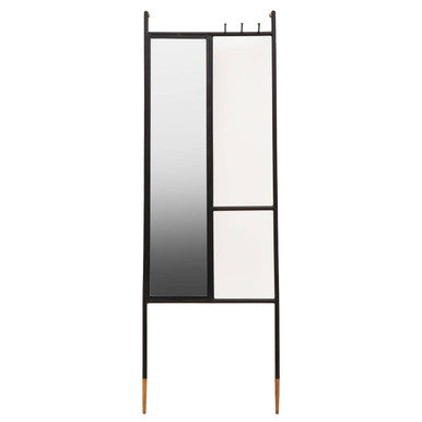 Black Floor Mirror with Coat Rack | Nirav