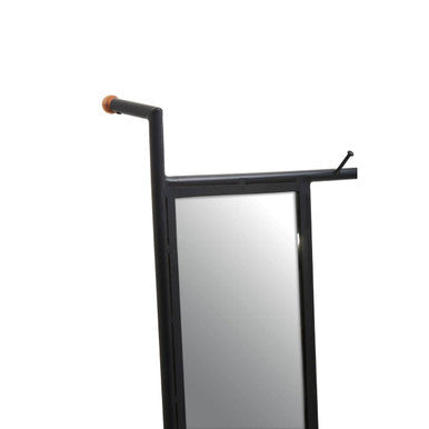 Black Floor Mirror with Coat Rack | Nirav