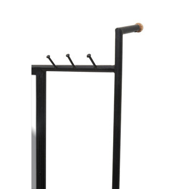 Black Floor Mirror with Coat Rack | Nirav