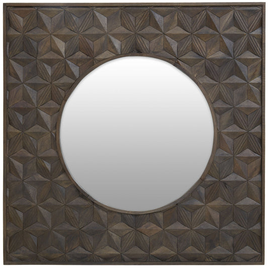 Solana Brown Mango Wood Wall Mirror