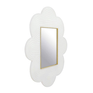 White Finish Mango Wood Wall Mirror | Saras