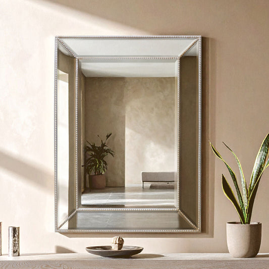 Lapari Silver Finish Rectangular Wall Mirror