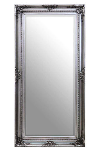 Lori 80X160Cm Wall Mirror Silver Wooden Frame