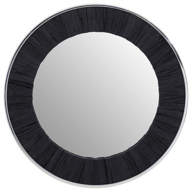 Kerala Black Round Wall Mirror