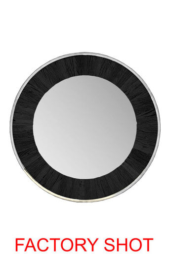 Kerala Black Round Wall Mirror