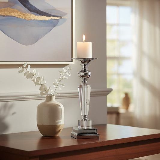 Amara Crystal and Metal Small Candle Holder