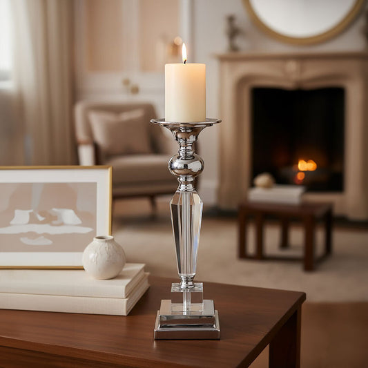 Amara Crystal and Metal Large Candle Holder