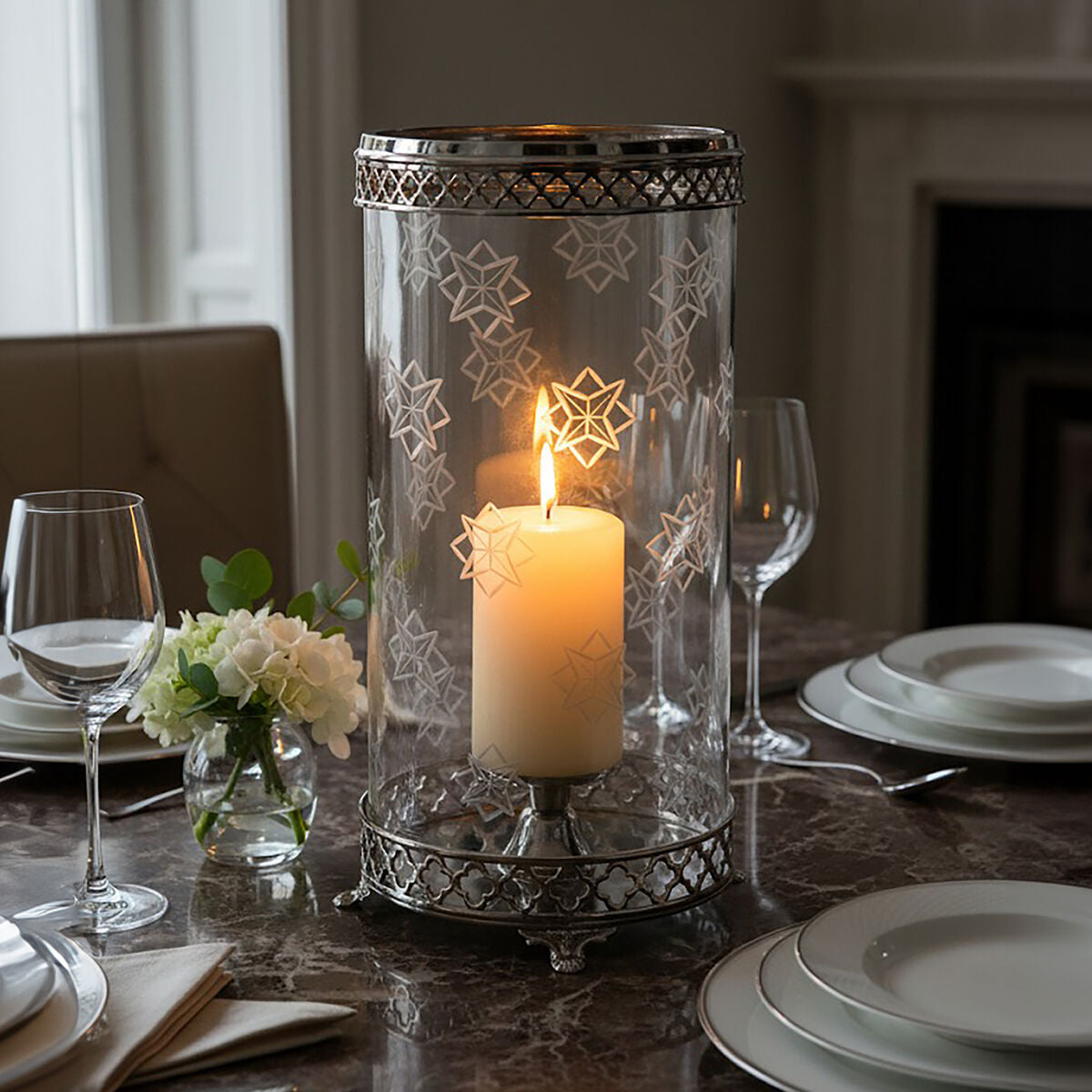 Hurricane Candle Holder with Nickel Finish | Fizzah