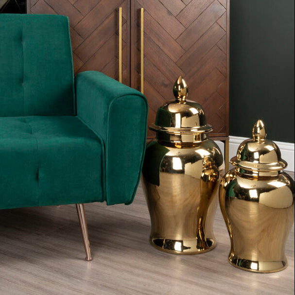 Kensington Townhouse Small Gold Ceramic Jar