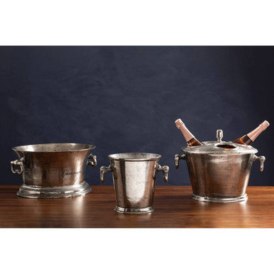 Rustic Antique Silver 4 Bottle Wine Cooler