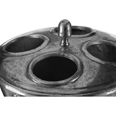 Rustic Antique Silver 4 Bottle Wine Cooler