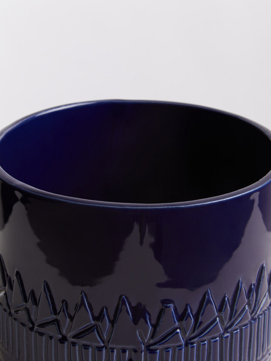 Petra Blue Finish Planter