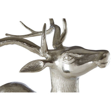 Large Nickel Finish Floor Standing Stag