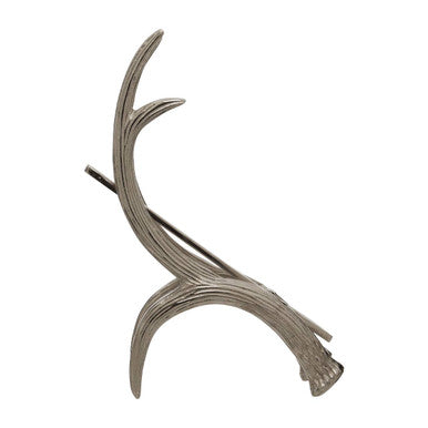 Antler Silver Metal 3 Bottle Wine Rack with Curved Antler Design