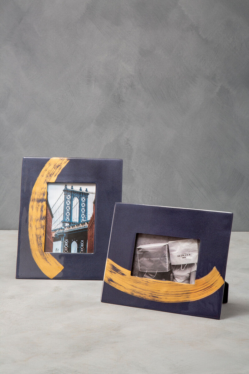 Alma Blue And Gold 5In X 7In Large Photo Frame