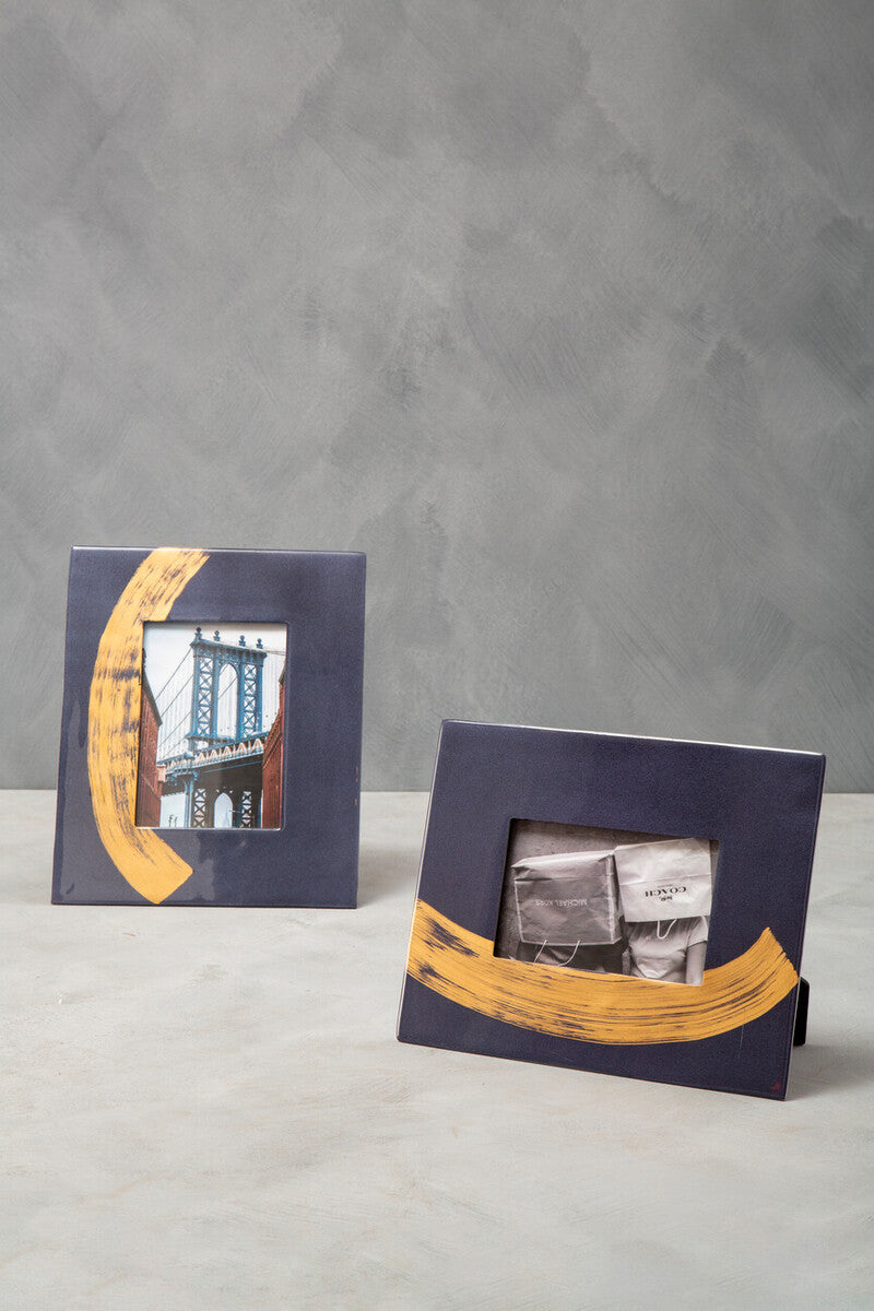 Alma Blue And Gold 5In X 7In Large Photo Frame