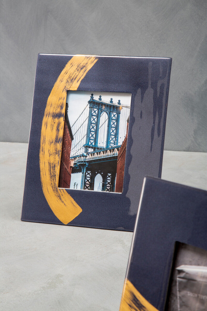 Alma Blue And Gold 5In X 7In Large Photo Frame