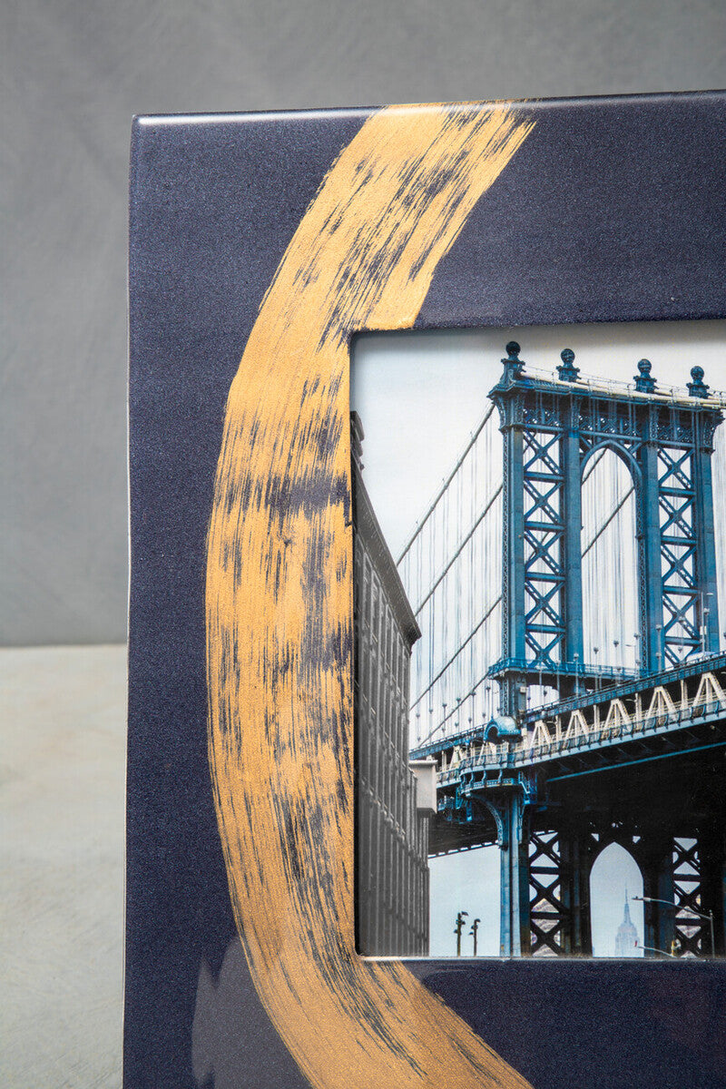 Alma Blue And Gold 5In X 7In Large Photo Frame