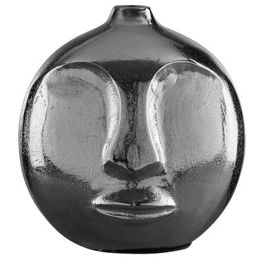 Viso Small Silver Face Round Vase