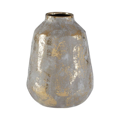 Orvena Medium Grey and Gold Ceramic Vase