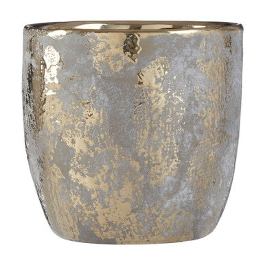 Orvena Large Grey and Gold  Ceramic Planter