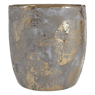 Orvena Large Grey and Gold  Ceramic Planter