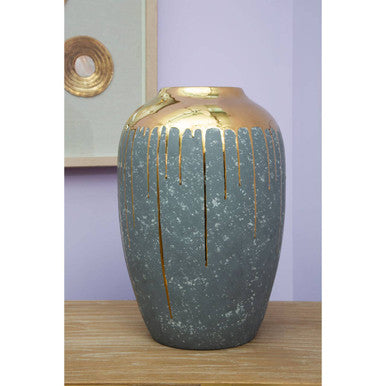 Cyrus Grey and Gold Small Vase
