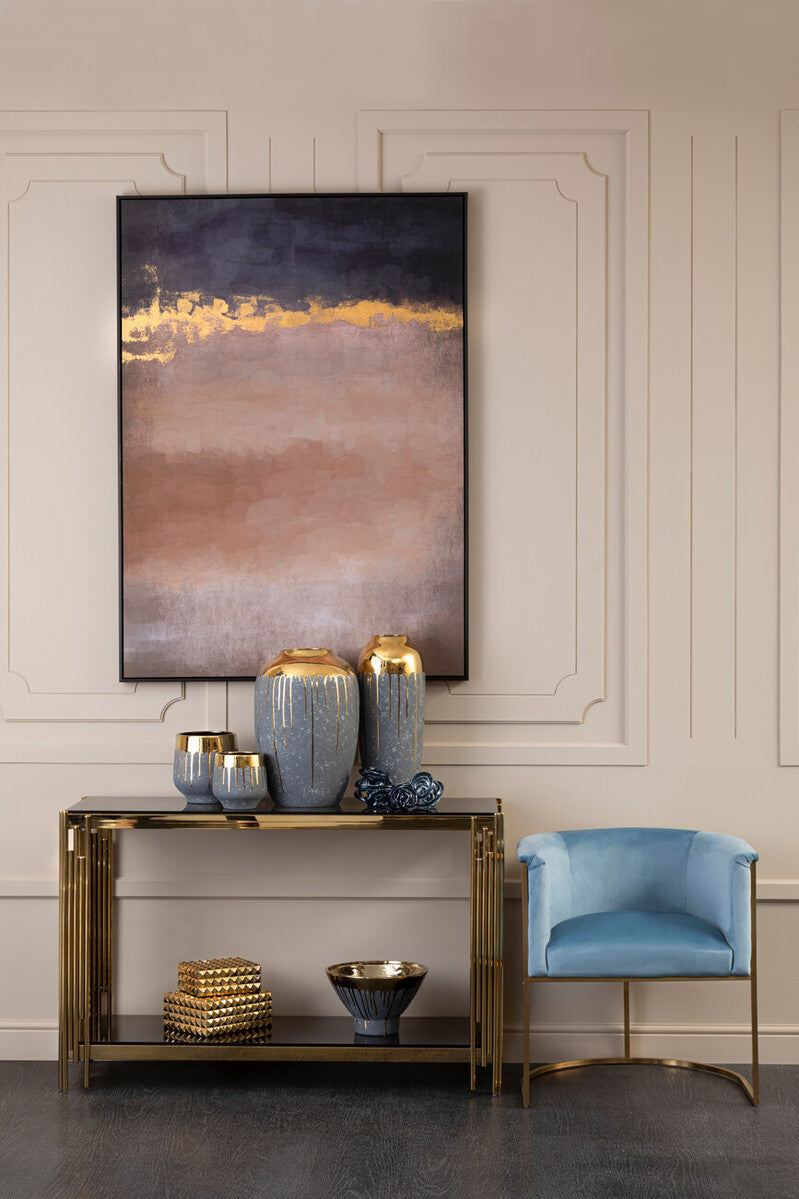 Cyrus Grey and Gold Small Vase