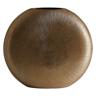 Small Gold Finish Round Vase | Estrella