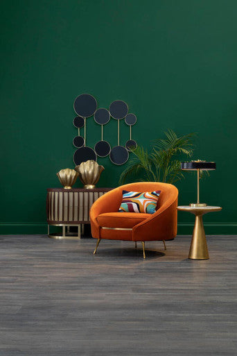 Estrella Small Fluted Gold Finish Vase