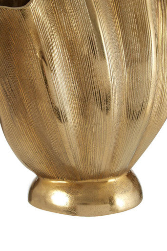 Estrella Small Fluted Gold Finish Vase