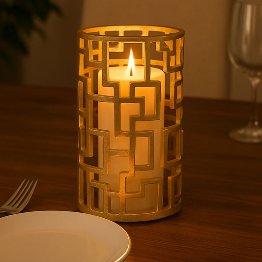 Delphi Small Gold Finish Candle Holder