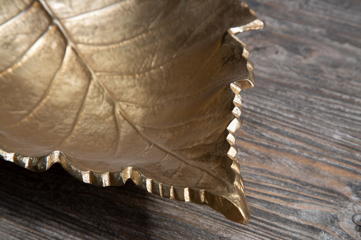 Prato Gold Finish Leaf Dish